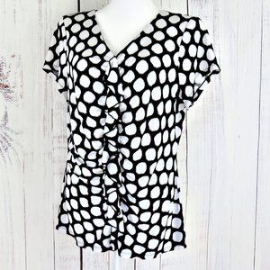 Black and White Stretchy Polka Dot Alfani Top.....726